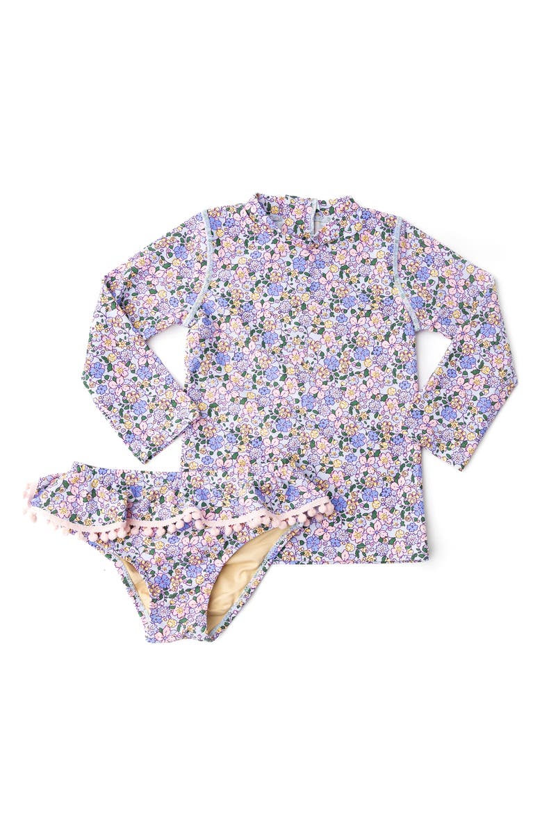 Shade Critters Kids' Long Sleeve Two-Piece Rashguard Swimsuit, Main, color, Blue