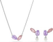 Swarovski x Ariana Grande Multicolor Crystal Earrings & Necklace Set