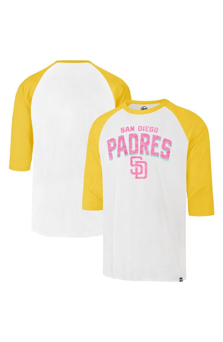 '47 Men's '47 Cream San Diego Padres City Connect Crescent Franklin Raglan 3/4-Sleeve T-Shirt, Main, color, Cream