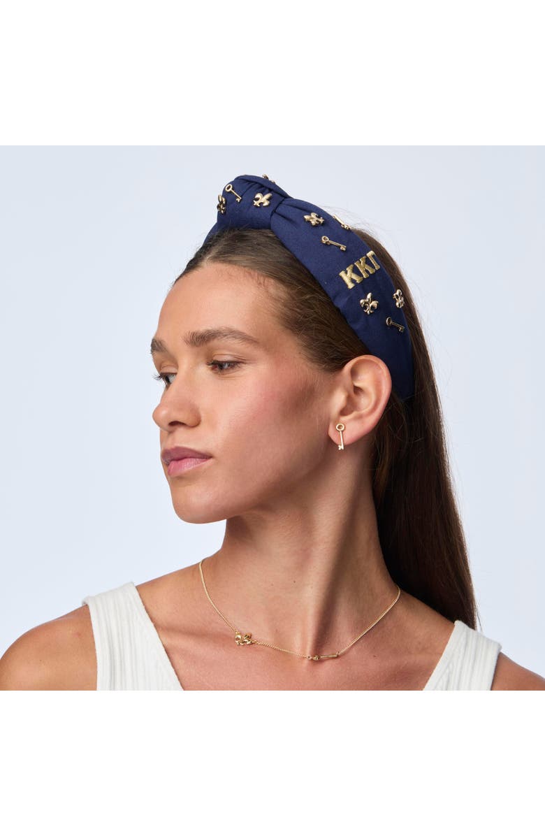 Lele Sadoughi Kappa Kappa Gamma Knotted Headband, Alternate, color, Kappa Blue 400