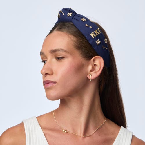 Lele Sadoughi Kappa Kappa Gamma Knotted Headband In Blue