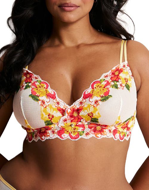 Adore Me Martha Unlined Bralette Bra in Floral White at Nordstrom, Size 2X