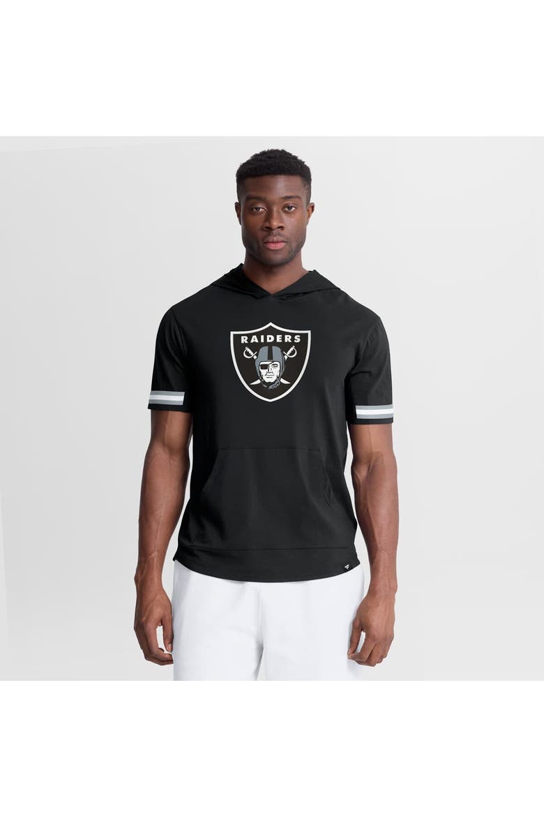 Men's Fanatics Black Las Vegas Raiders Optimal Play Short Sleeve Hooded T-Shirt, Main, color, Black