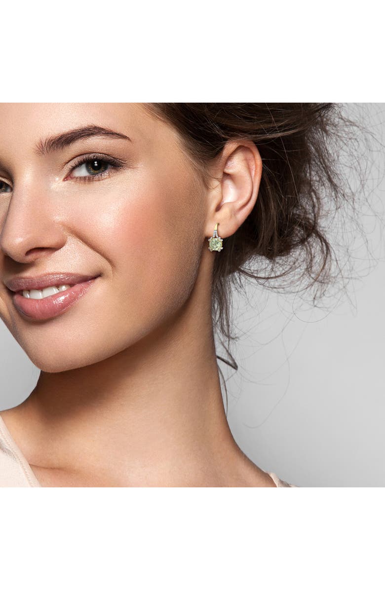 DELMAR Green Quartz & White Topaz Pendant Necklace & Drop Earrings Set, Alternate, color, Green