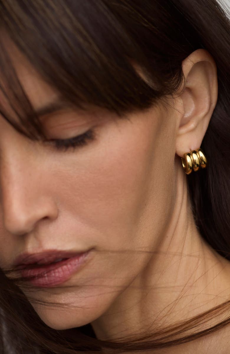 st. Moran Fluted Wide Hoop Earrings, Alternate, color, Gold