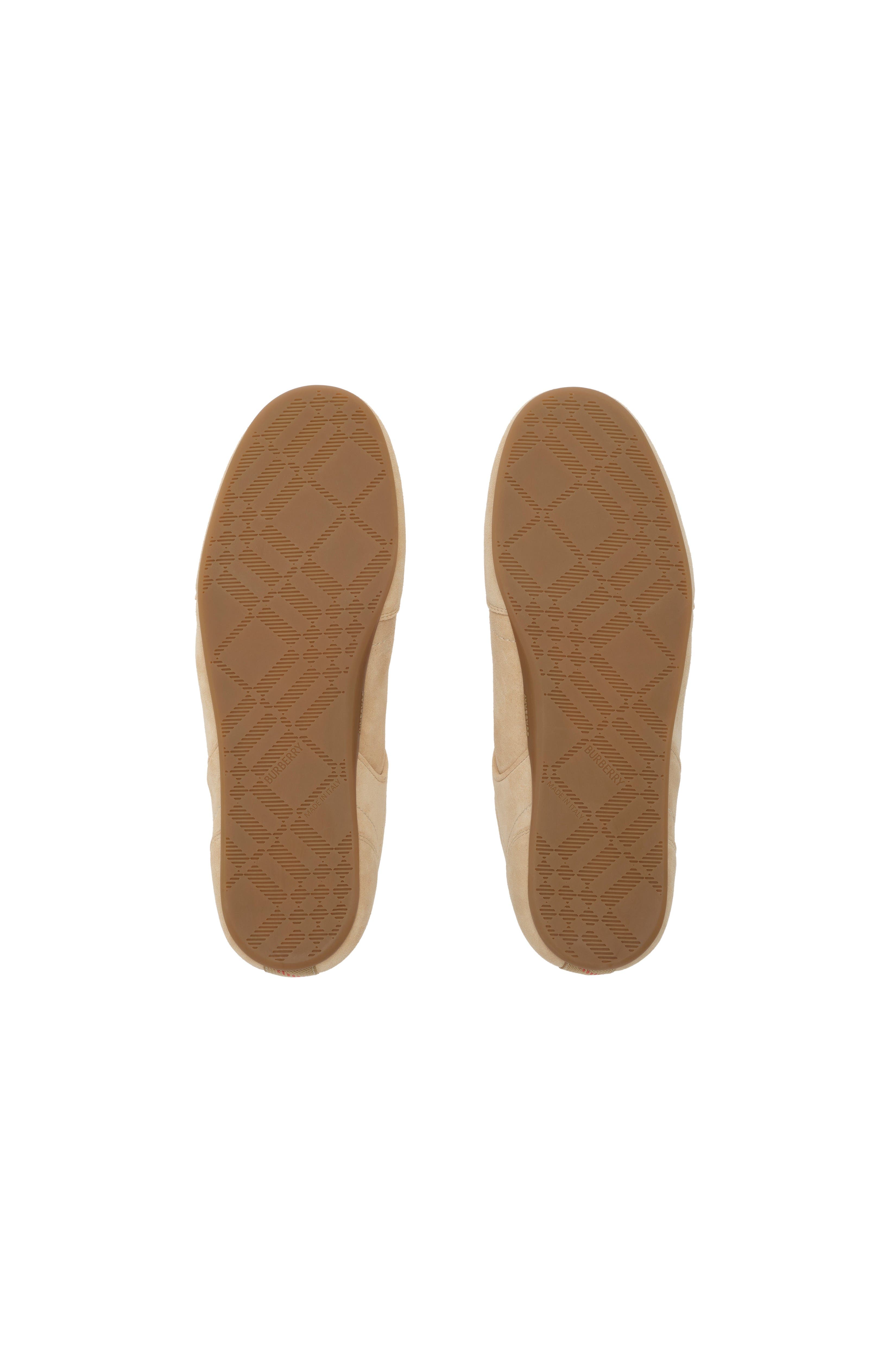 Burberry Suede Knight Runner Sneakers, Alternate, color, Flax/Dove Beige