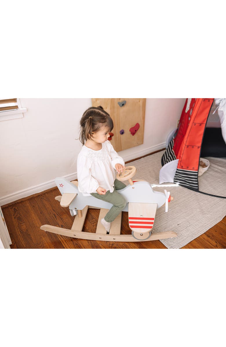 Wonder & Wise by Asweets Wood Airplane Rocker N Ride On, Alternate, color, 