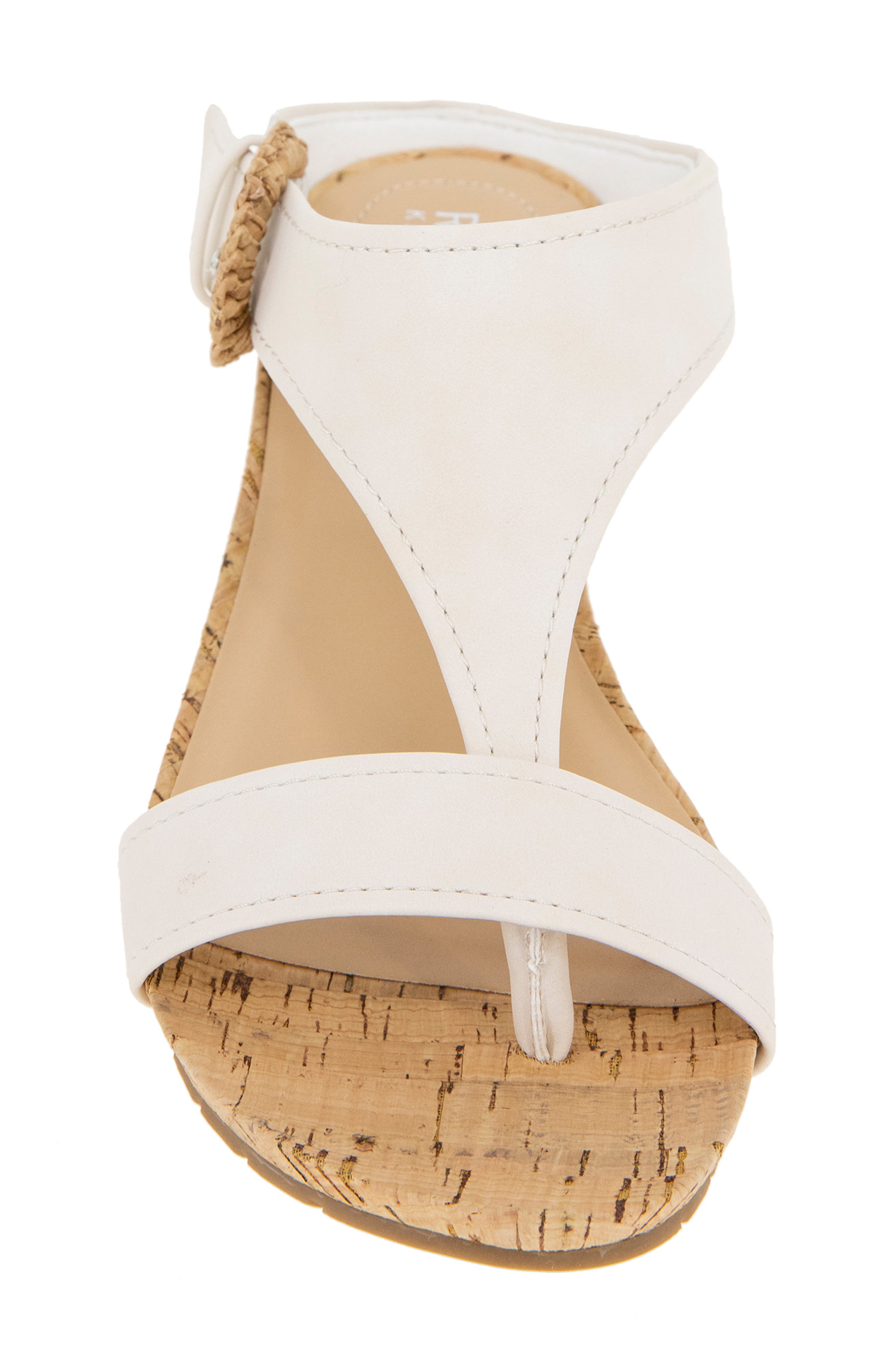 Great Buckle Wedge Sandal, Alternate, color, CREAM