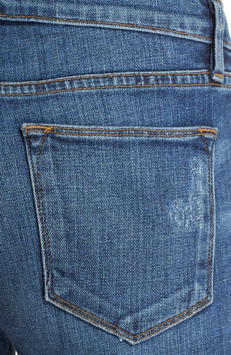 FRAME 'Le High Straight' High Rise Staggered Hem Jeans, Alternate, color,