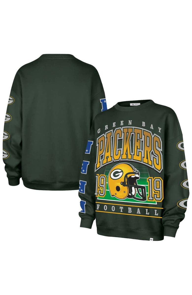 '47 Women's '47  Green Green Bay Packers Go Big Oversized Pullover Sweatshirt, Main, color, Green