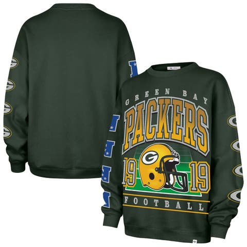 Women's '47  Green Green Bay Packers Go Big Oversized Pullover Sweatshirt