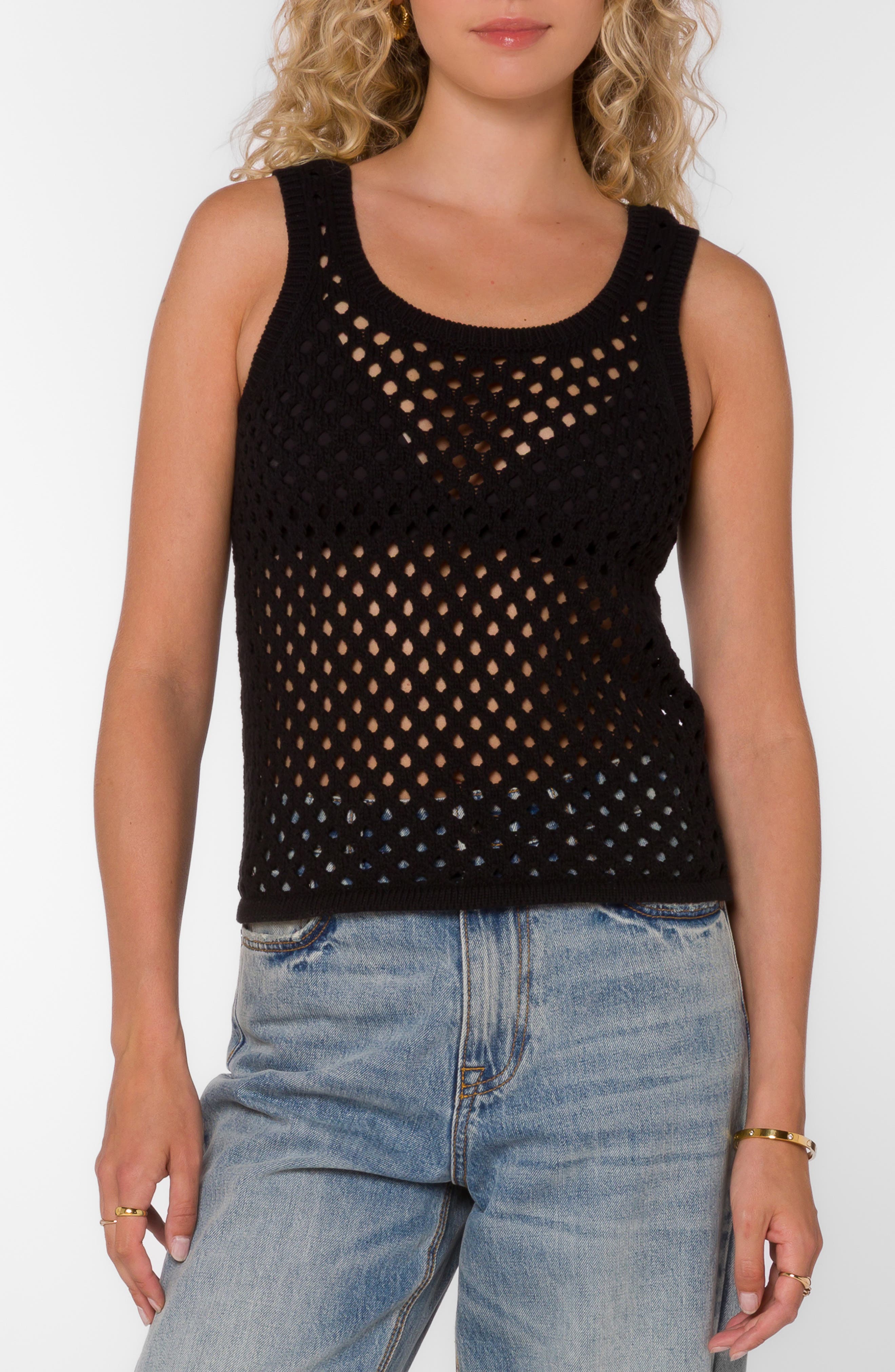 VELVET HEART Santina Open Knit Tank