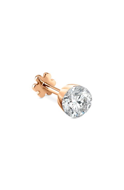 Invisible Set Single Diamond Stud Earring
