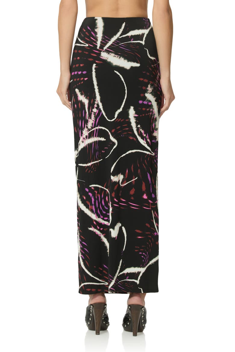 Aven Abstract Floral Print Maxi Skirt, Alternate, color, NIGHT DAISY
