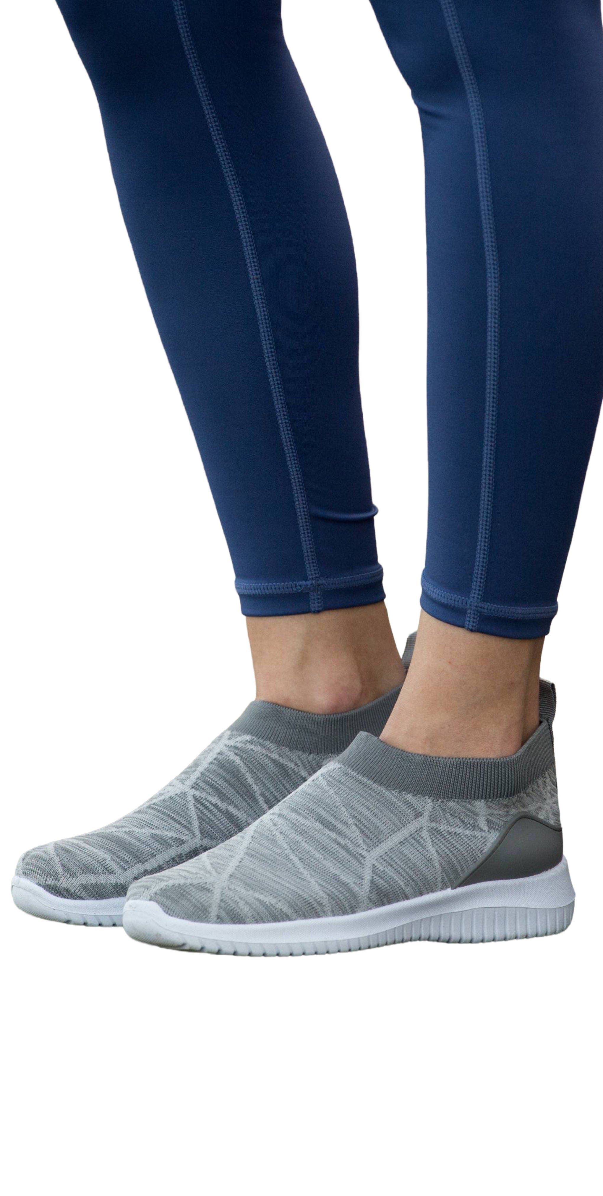Lightweight Slip-On Knit Sneakers with Breathable Mesh Upper, Alternate, color, Light Gray