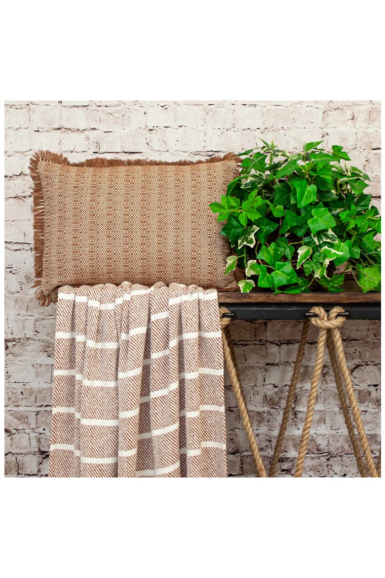 Stripe Accent Pillow, Alternate, color, BROWN
