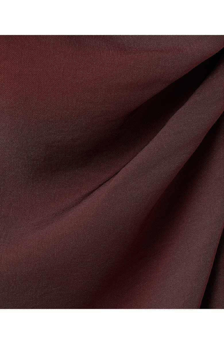 MANGO Scarf Neck One-Shoulder Dress, Alternate, color, Brown