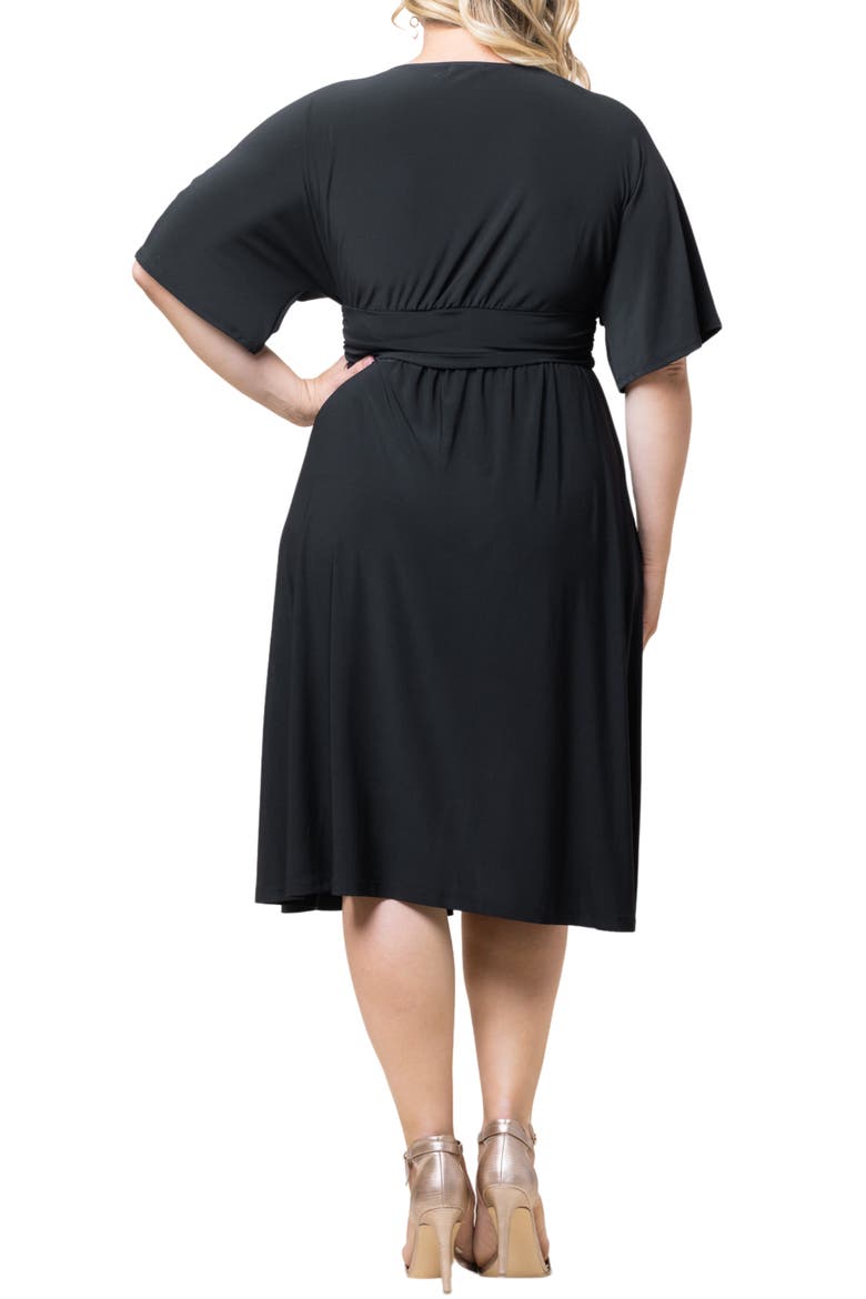 Gia Floral Midi Dress, Alternate, color, BLACK NOIR