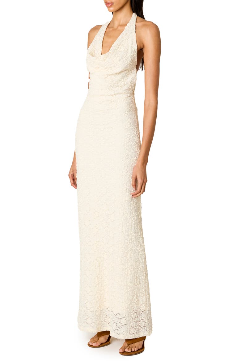Thalia Lace Halter Maxi Dress, Alternate, color, IVORY