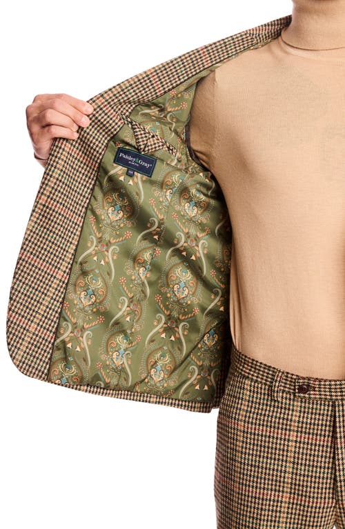 Paisley & Gray Ashton Slim Fit Houndstooth Plaid Wool Blend Blazer In Brown