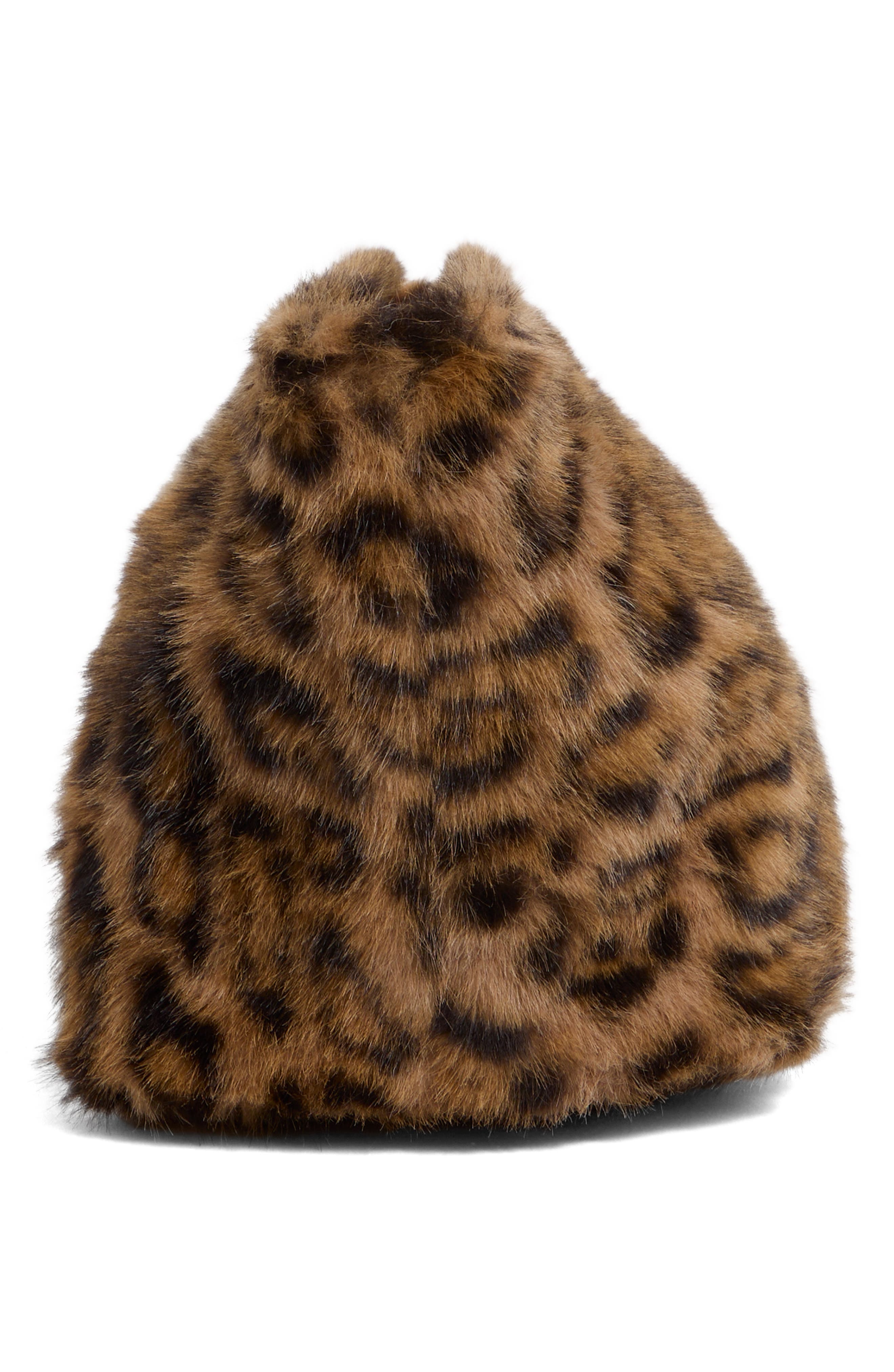 Faux Fur Oversized Clutch, Alternate, color, LEOPARD