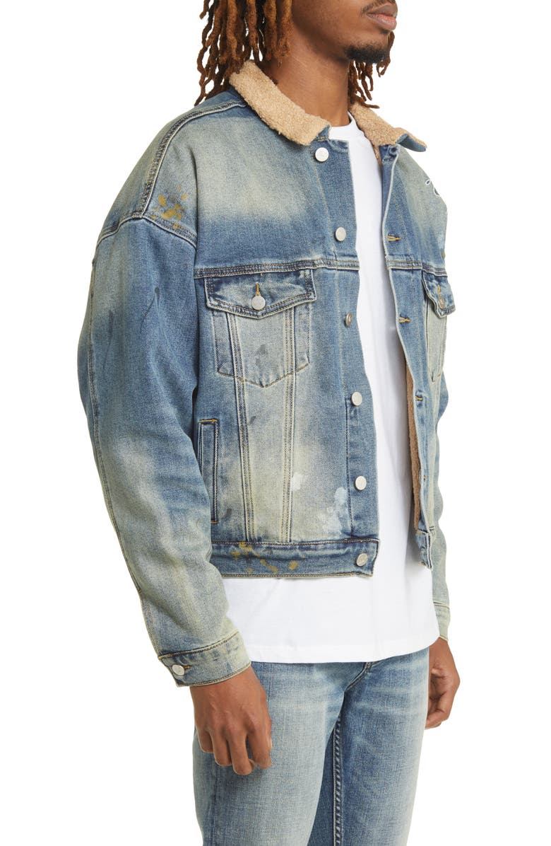 DIET STARTS MONDAY Logo Back Denim Trucker Jacket, Alternate, color,