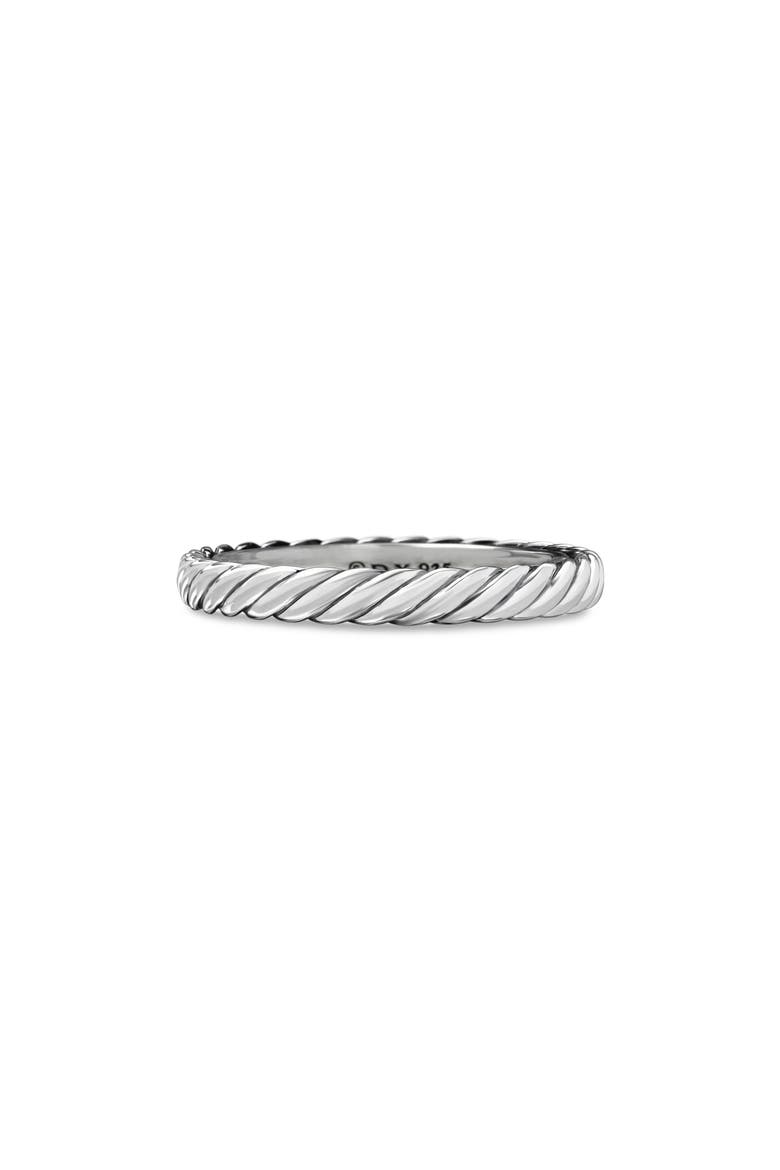 Cable Collectibles® Stack Ring in Sterling Silver, 3mm, Main, color, SILVER