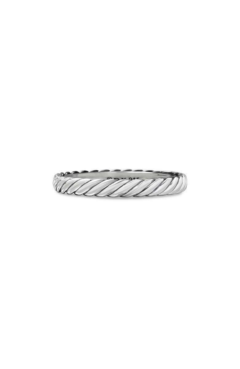 David Yurman Cable Collectibles<sup>®</sup> Stack Ring in Sterling Silver, 3mm, Main, color, Silver