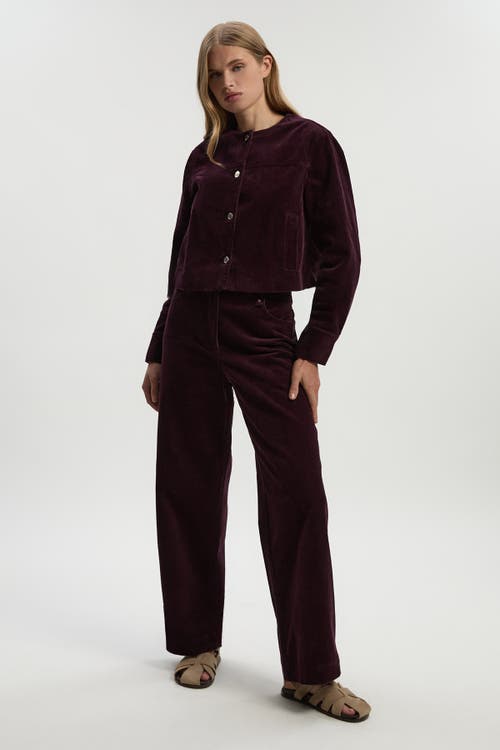 Karen Millen Cord Straight Leg Pants In Purple