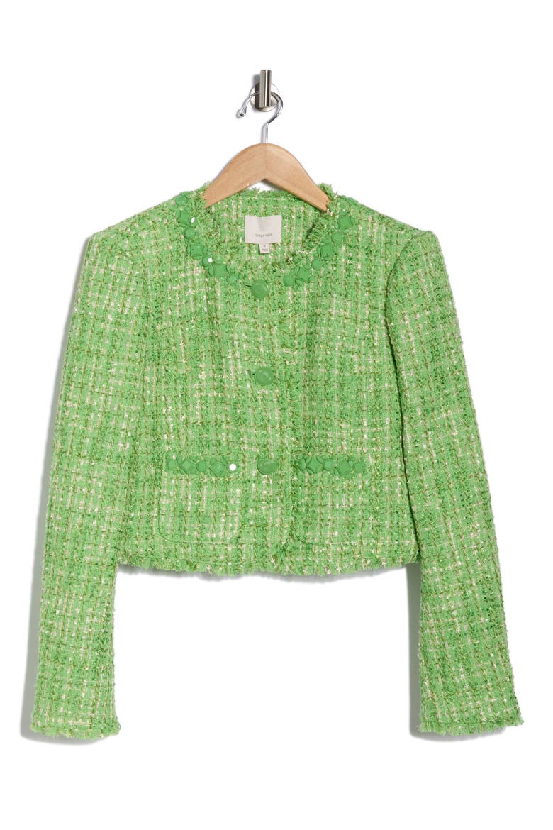 Lucie Bouclé Audette Jacket, Alternate, color, THISTLE GREEN MULTI