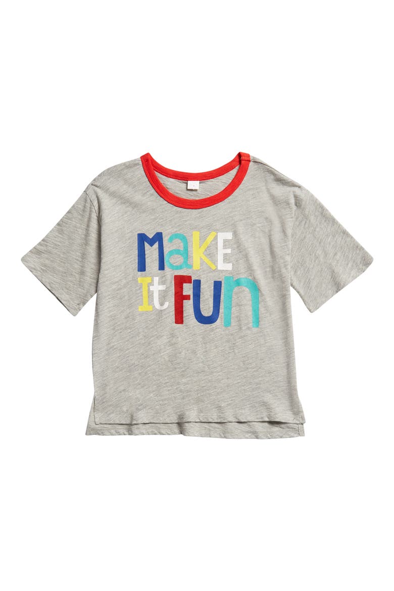 Kids' Organic Cotton Graphic Tee, Main, color, GREY LIGHT HEATHER FUN