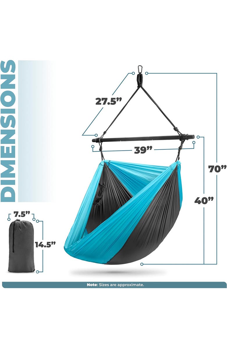 SORBUS Collapsible Hammock Swing, Alternate, color, Blue/ Black