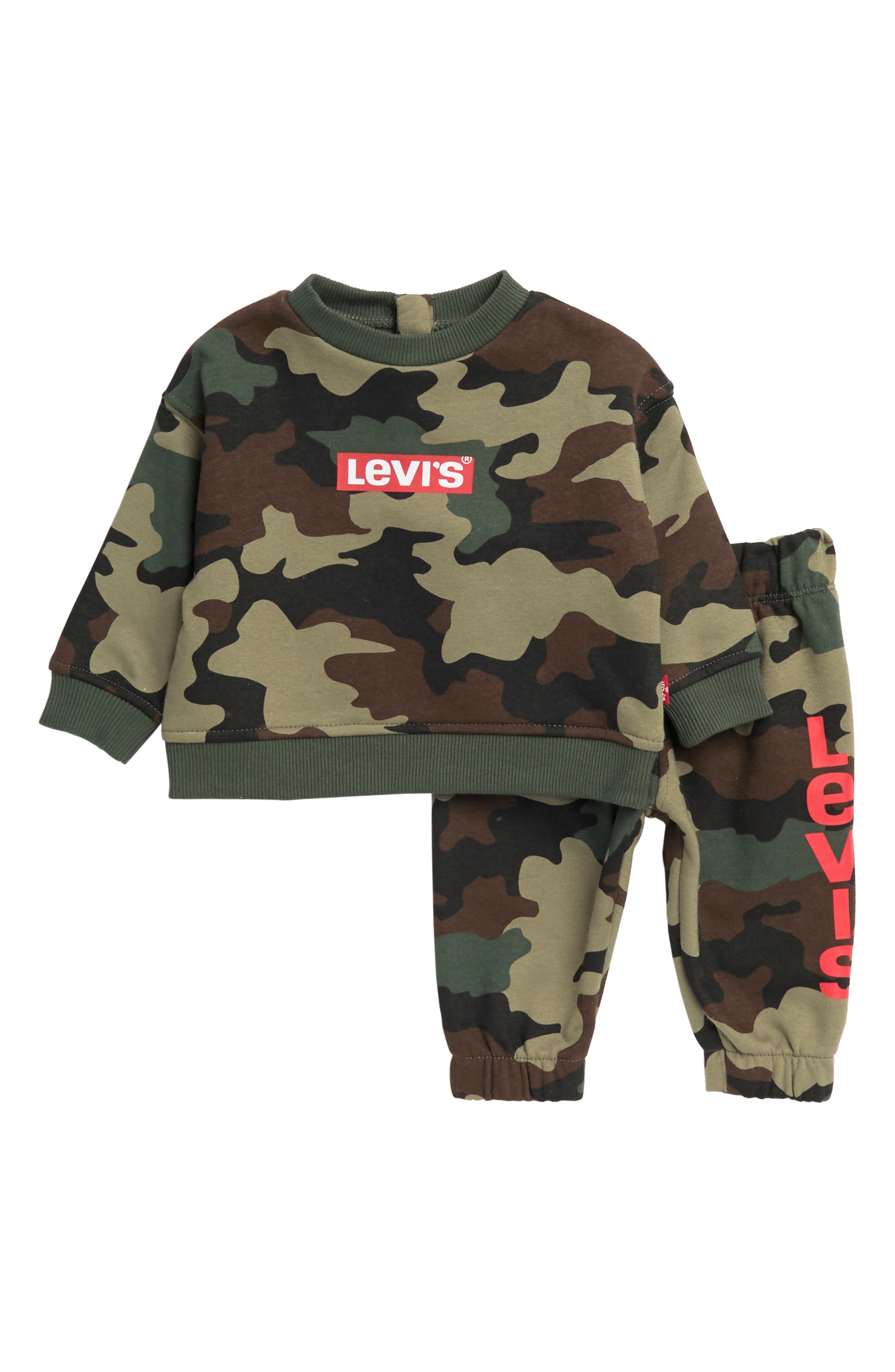 Levi's® Camo Crewneck Pullover & Joggers Set