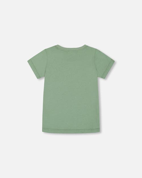 DEUX PAR DEUX DEUX PAR DEUX LITTLE BOY'S ORGANIC COTTON GRAPHIC TEE SAGE AND MULTI