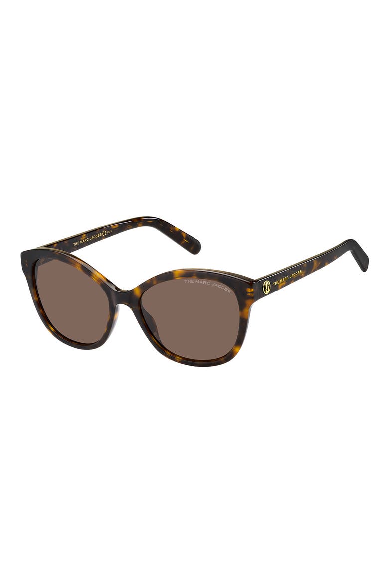 55mm Round Sunglasses, Alternate, color, HAVANA / BROWN