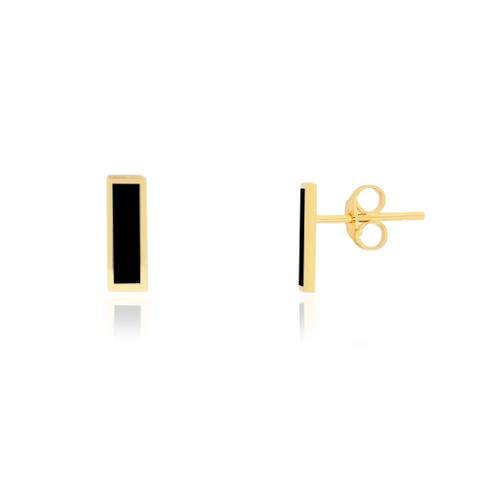 Onyx Bar Stud Earrings