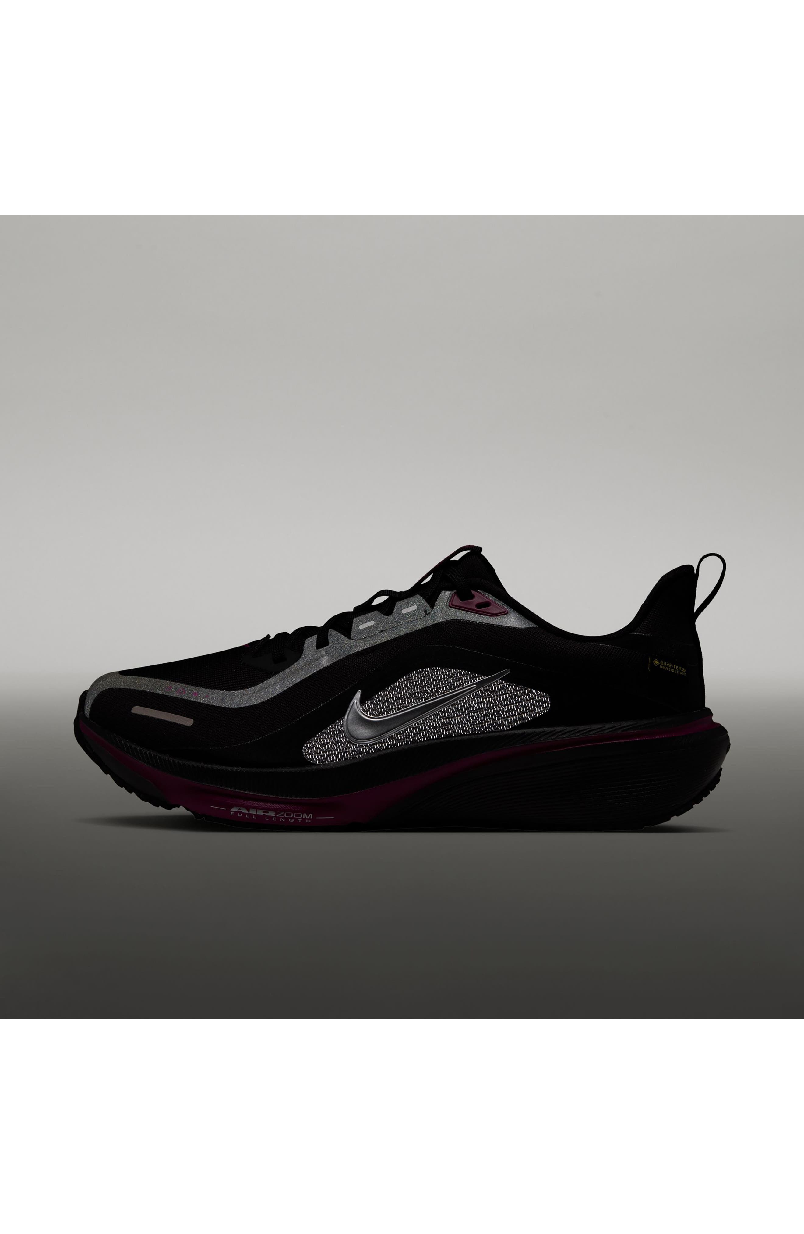 Air Zoom Pegasus 42 GORE-TEX Waterproof Running Shoe, Alternate, color, BLACK/ SILVER-BERRY
