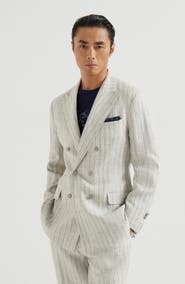 Brunello Cucinelli Chalk stripe twill blazer