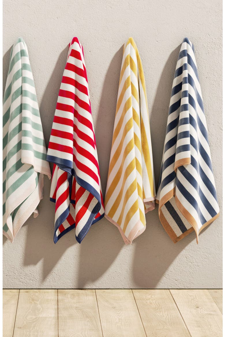 Stripe Oversize Beach Towel, Alternate, color, RED / NAVY