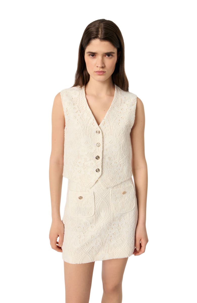 maje Lace Vest, Main, color, 