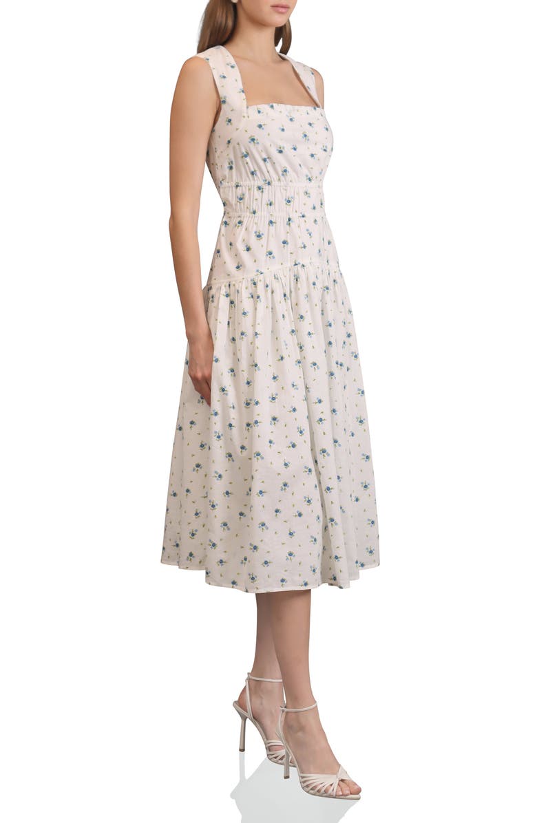 Shirred Tiered Midi Dress