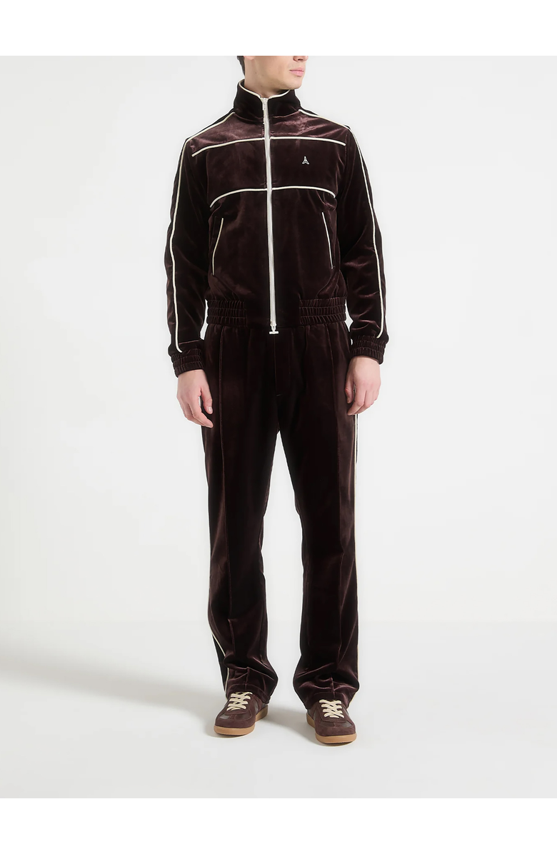 Manière De Voir Eiffel Velour Track Jacket, Main, color, Brown