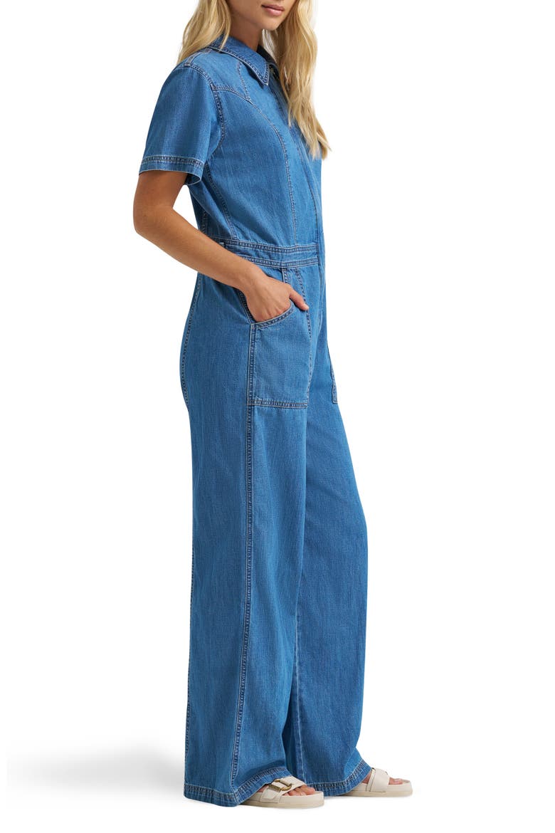 Denim Jumpsuit, Alternate, color, ENGINE HEAT