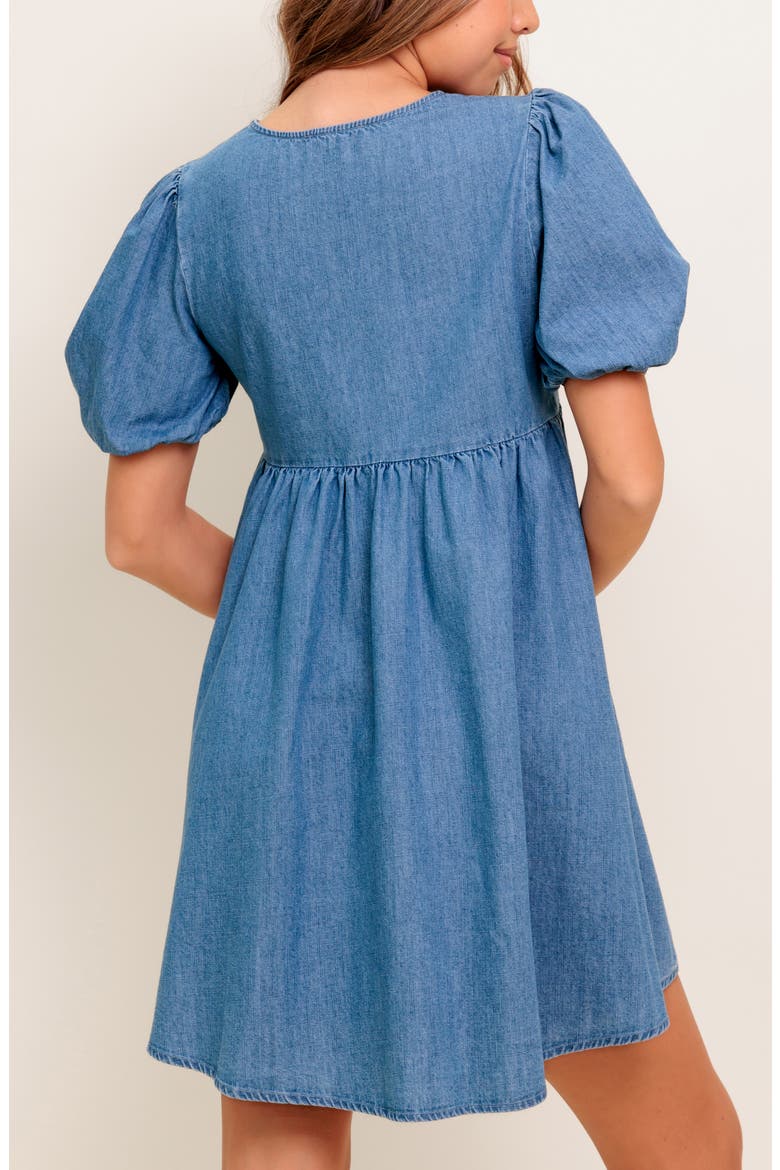 Denim Minidress, Alternate, color, MEDIUM INDIGO