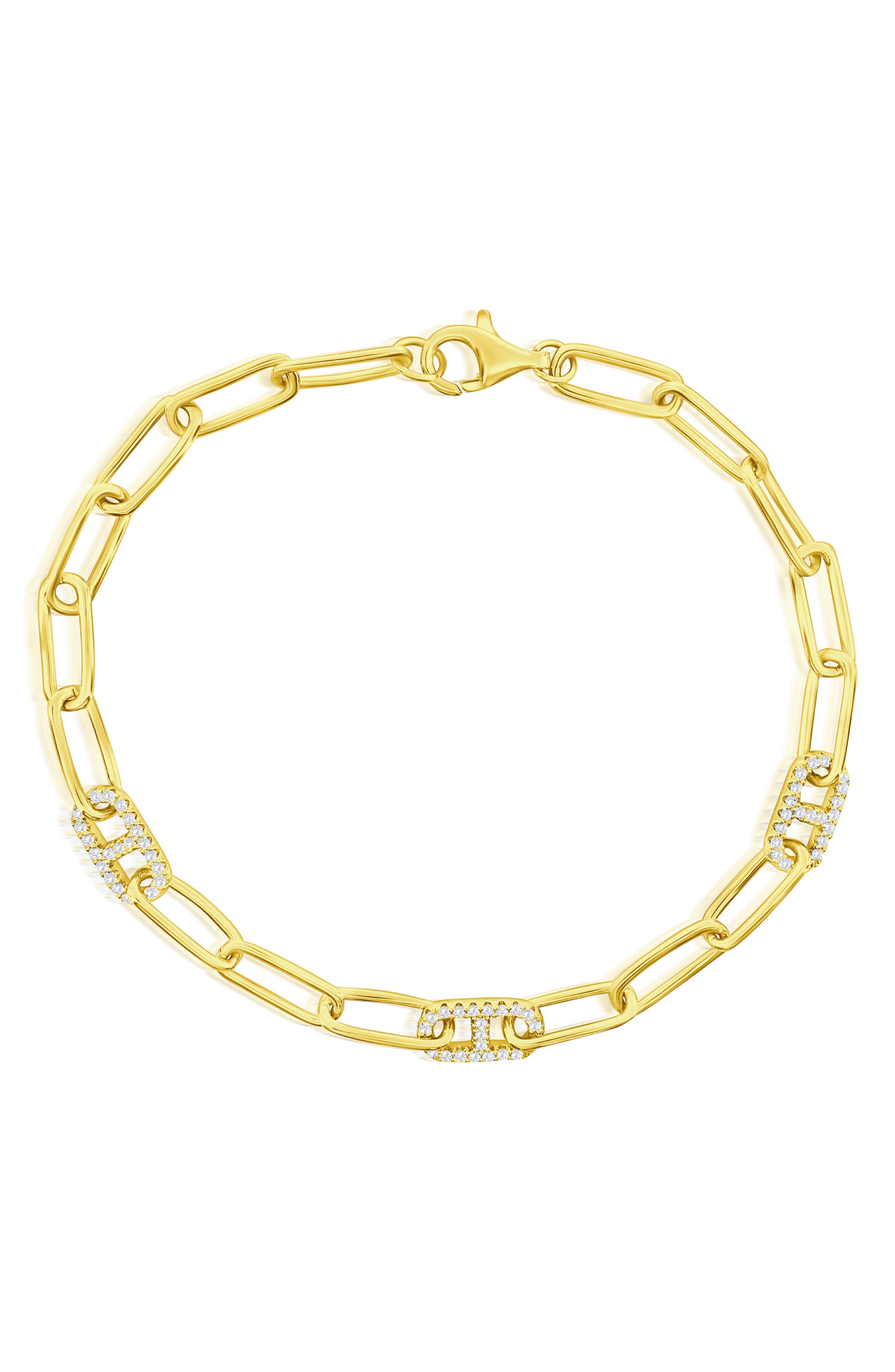 Marina Cubic Zirconia Paper Clip Chain Bracelet