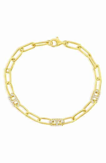 Marina Cubic Zirconia Paper Clip Chain Bracelet