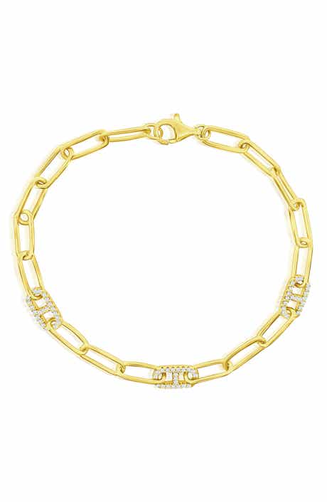 Marina Cubic Zirconia Paper Clip Chain Bracelet