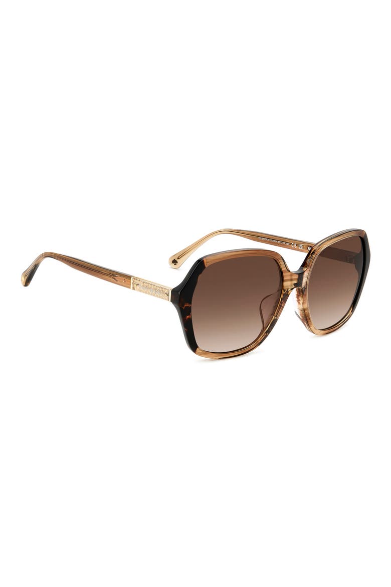57mm ellery butterfly sunglasses, Alternate, color, HORN BEIGE