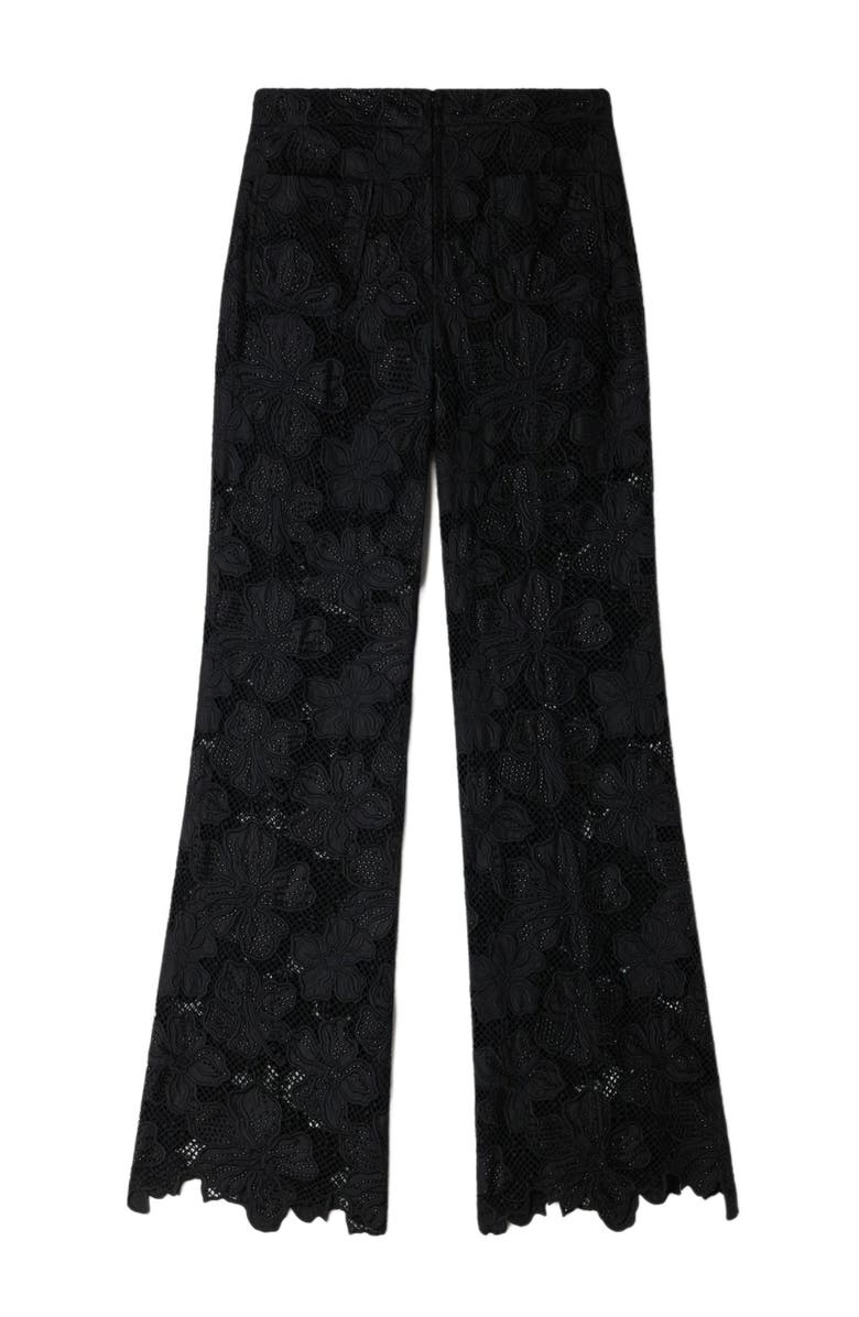 SANDRO Guipure lace trousers, Alternate, color, Black