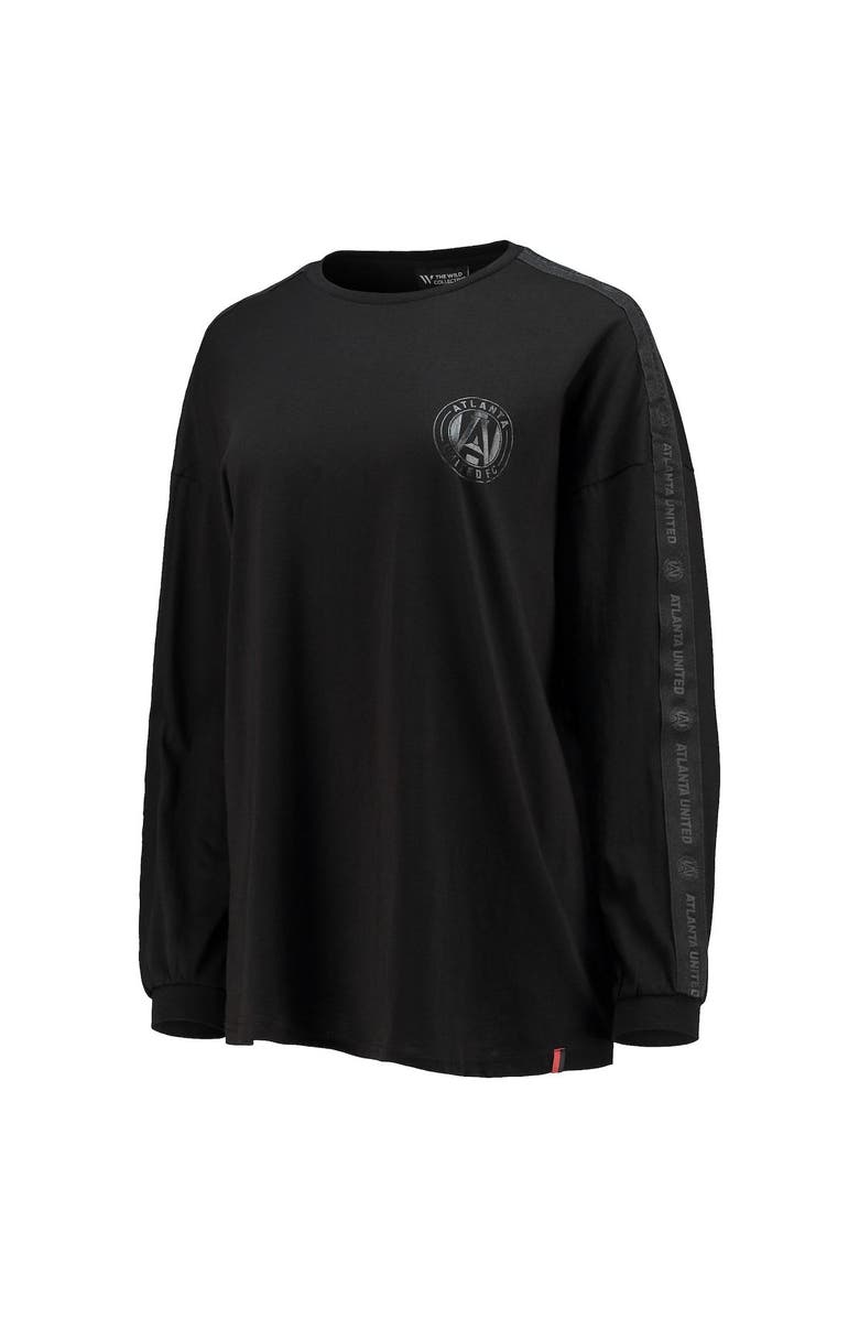 THE WILD COLLECTIVE Women's The Wild Collective Black Atlanta United FC Tri-Blend Long Sleeve T-Shirt, Alternate, color, 